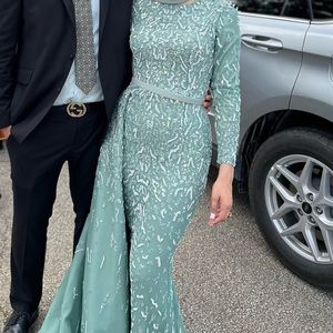 Custom made Ahmad Essa Couture Modest couture long sleeve maxi gown